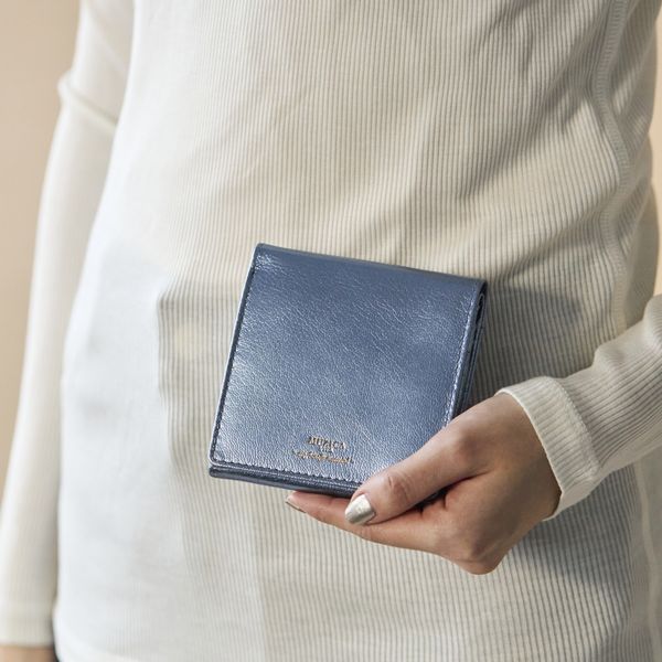 MUZICA VITA/インド山羊革2つ折り　ラメ財布